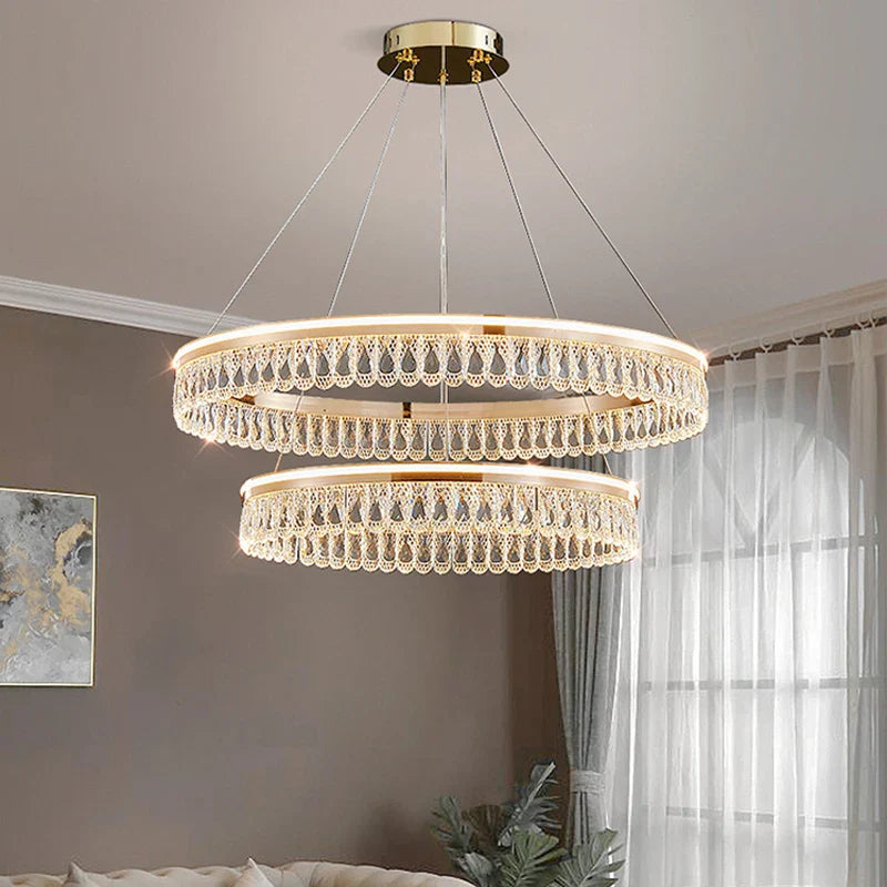 DecorBites™ Crystal Chandelier: Modern LED Lighting for Luxurious Living Room, Dining Room, Bedroom