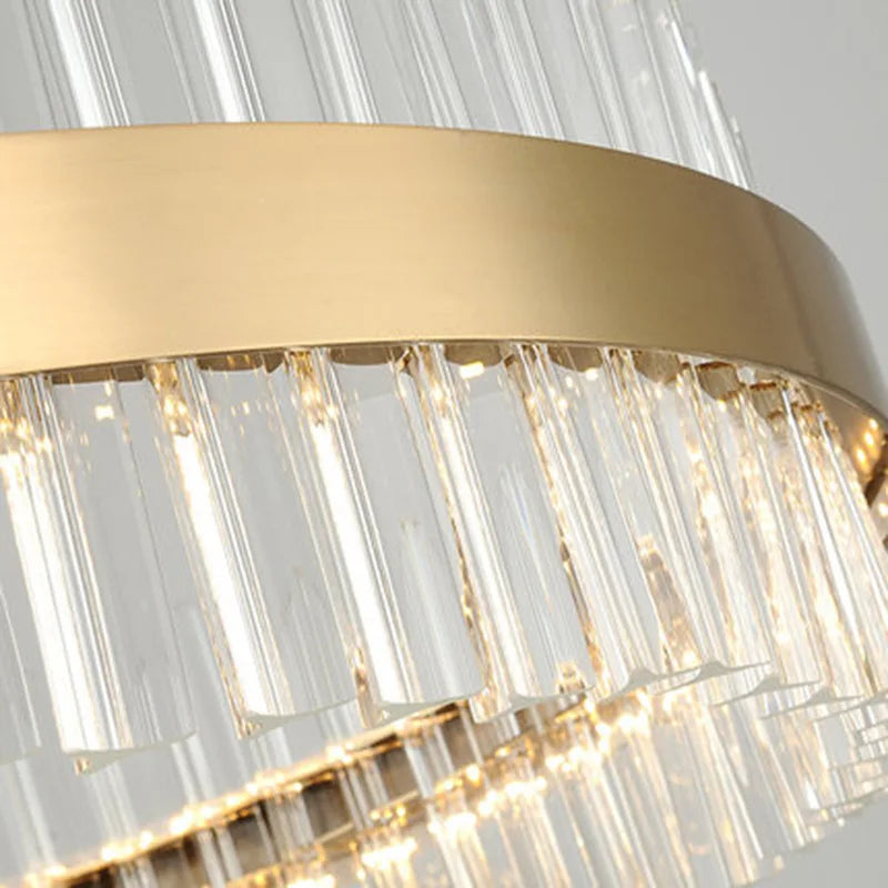 Decorbites™ Lámpara de Araña de Cristal Dorado: Iluminación LED de Lujo Moderna para Comedor, Sala de Estar y Dormitorio