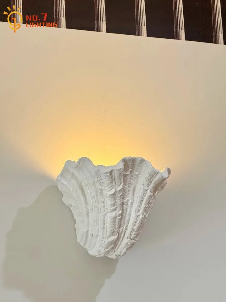 DecorBites™ Gypsum Shell LED Wall Lamp - French Design Medieval Wabi-Sabi Art Bedroom Decor