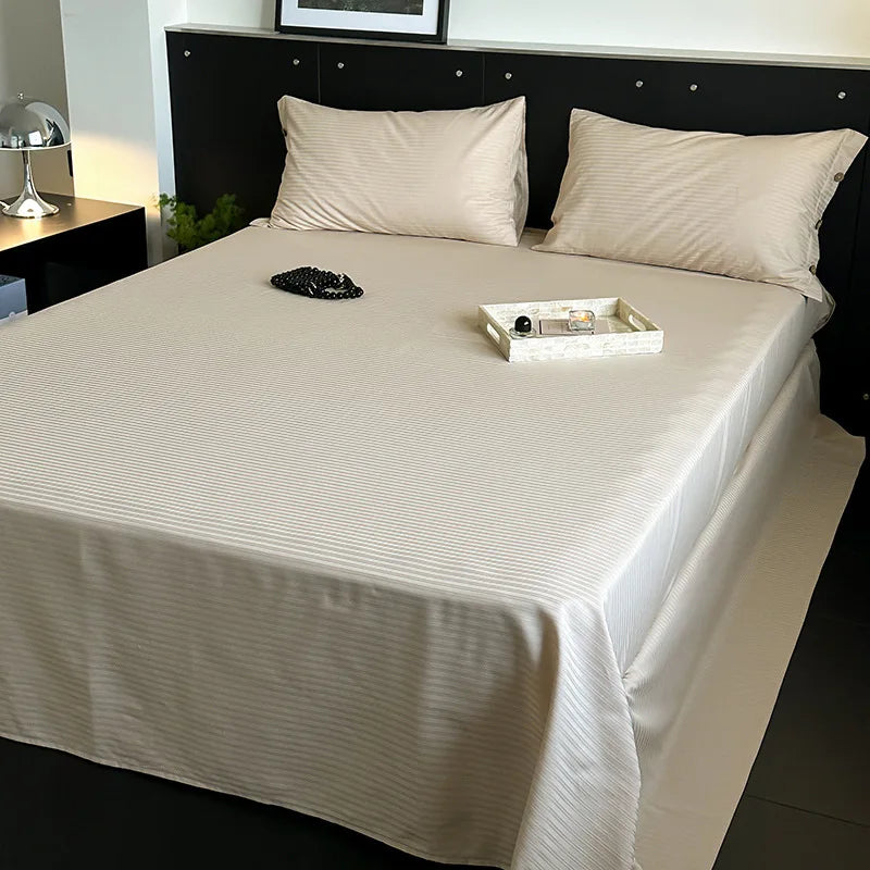 Juego de sábanas DecorBites™ Luxe de satén de algodón a rayas con 2 fundas de almohada