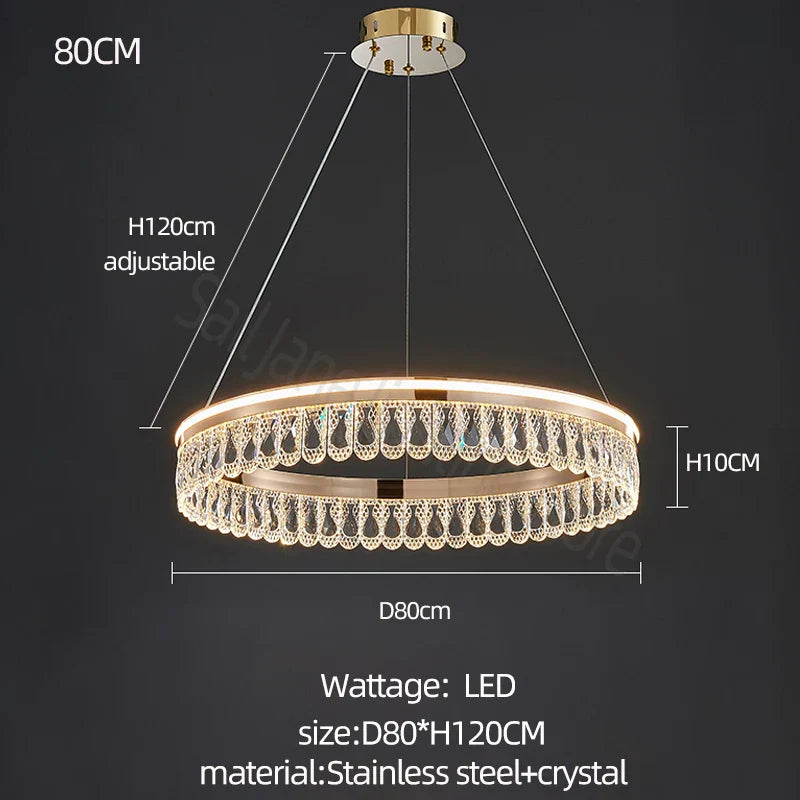 DecorBites™ Crystal Chandelier: Modern LED Lighting for Luxurious Living Room, Dining Room, Bedroom