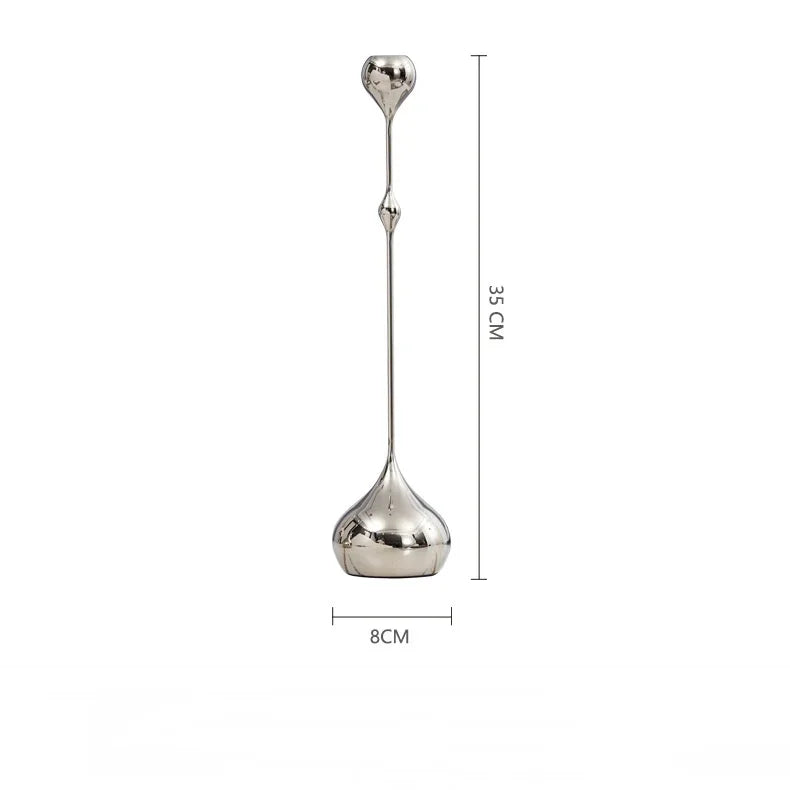 Sostenedor de velas en forma de gota de agua geométrica dorada Decorbites™ para escritorio, almacenamiento, centros de mesa para bodas