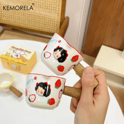 DecorBites™ Italian Ceramic Measuring Cups - Set of 3 | Espresso Extraction, Milk Cup with Scale