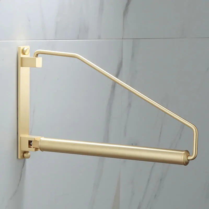 DecorBites™ Brass Gold Wall Clothing Hanger Holder Organizer Rack for Folding Drying