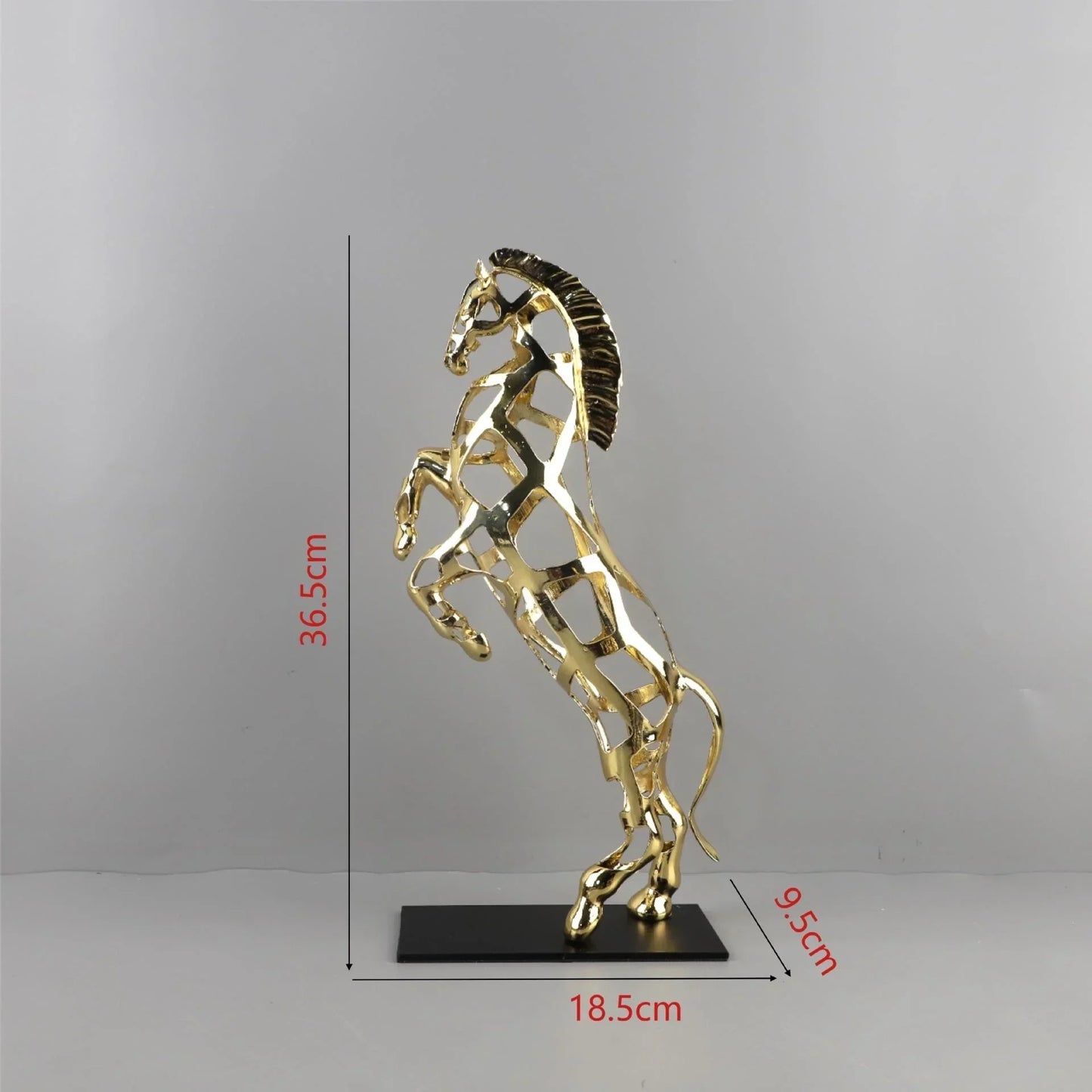 DecorBites™ Golden Horse Metal Sculpture: Elegant Home Decor Figurine