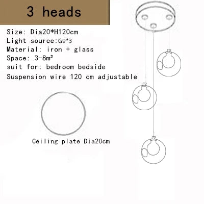 DecorBites™ Bubble LED Chandelier: Modern Art Glass Ball Lighting for Home, Hotel, Hallway