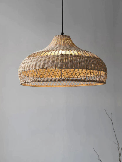 DecorBites™ Bamboo Rattan Pendant Lights for Seaside Wabi Sabi Home Decor