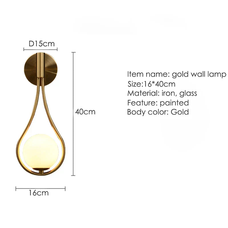 Gold Nordic G9 Bulb Hallway Wall Sconce