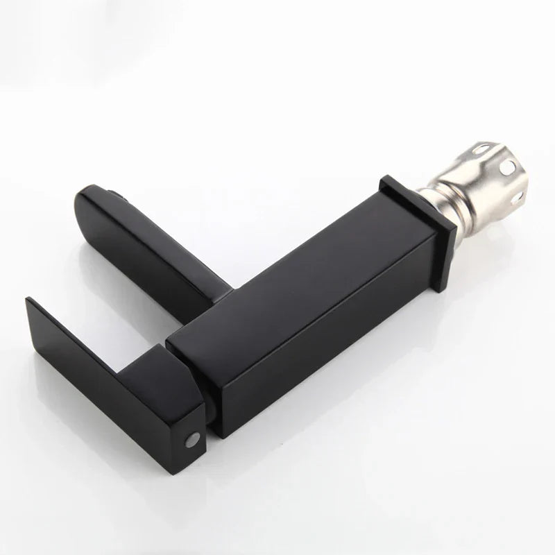 صنبور حوض أسود من DecorBites™ بمقبض واحد لخلاط الماء الساخن والبارد لحوض الحمام