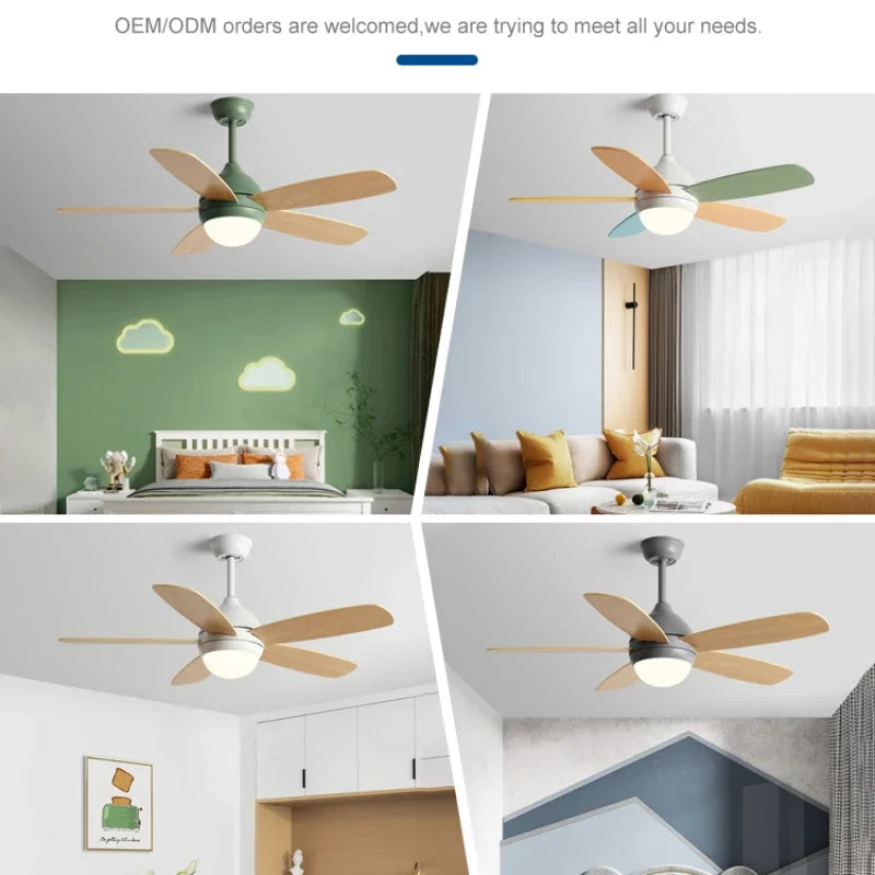 DecorBites™ Kids Ceiling Fan with Light and Remote Control, 3-Speed, 5-Blade Helicopter Design
