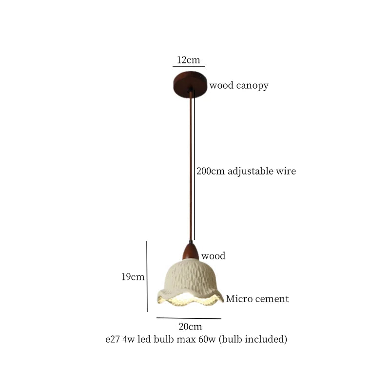 DecorBites™ Bud Micro Cement LED Pendant Lamps: Modern Nordic Hanging Light for Home Decor
