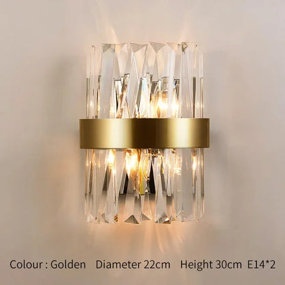 DecorBites™ Gold Crystal LED Wall Lights for Bedroom Decoration