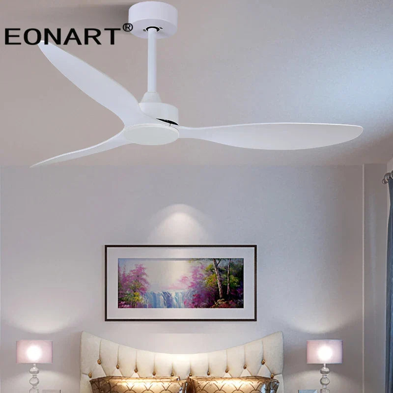 مروحة سقف DecorBites™ بشفرات بلاستيكية أنيقة مقاس 52 بوصة مع مصباح وجهاز تحكم عن بعد