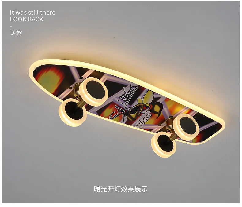 DecorBites™ Kids Skateboard LED Ceiling Light for Modern Children's Rooms