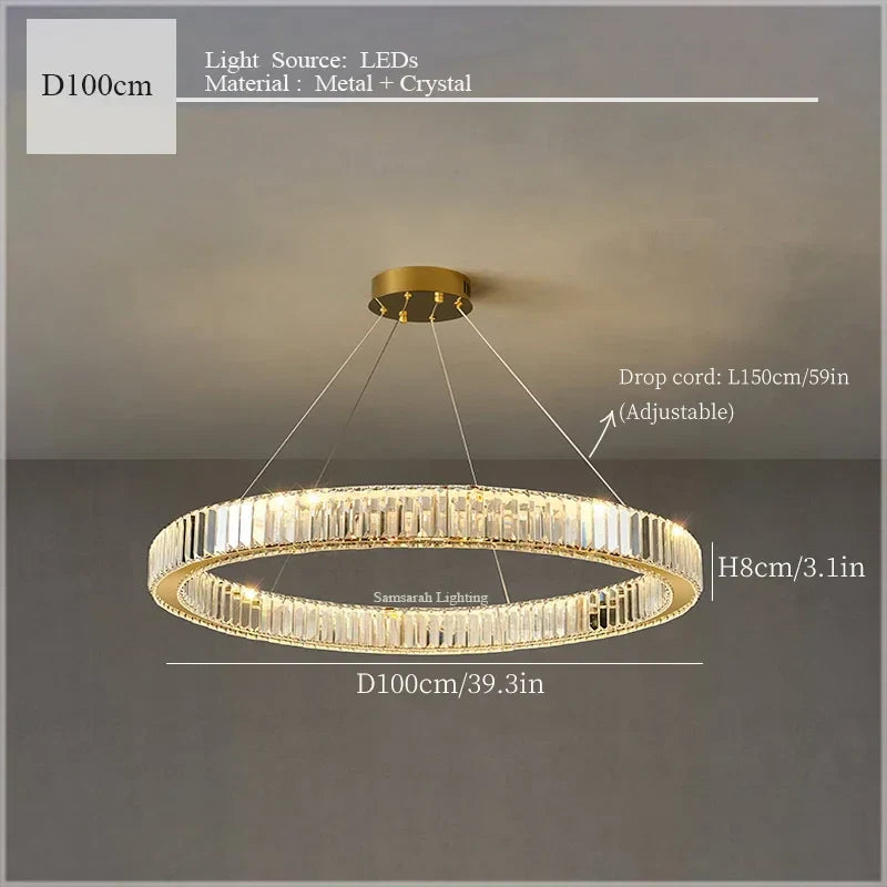 Lámpara de techo colgante de cristal DecorBites™ para una decoración de habitación de lujo