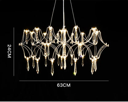 DecorBites™ Crystal Chandelier: Luxury Modern Starry Ceiling Light for Living Room, Bedroom, Restaurant