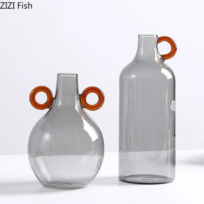 DecorBites™ Clear Glass Vase Hydroponics Plant Pot Room Decor Floral Vases Aesthetic Pieces