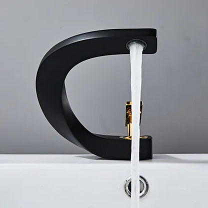 DecorBites™ Gold Bathroom Faucet | Deck Mounted Sink Tap | Hot and Cold Basin Mixer