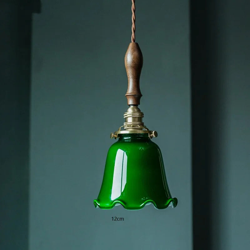 Luces colgantes LED de vidrio verde Decorbites™: Lámpara colgante de estilo vintage japonés-americano
