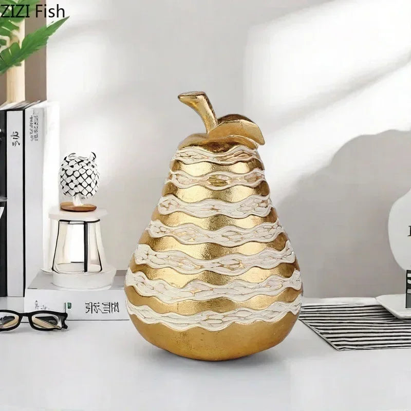 DecorBites™ Golden Pineapple Resin Sculpture Desk Decoration Art Statuette