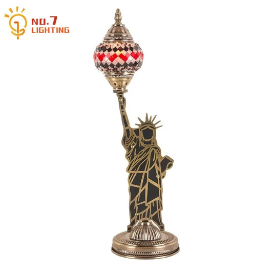 DecorBites™ Lady Liberty Vintage Table Lamp LED E14 Classical Design