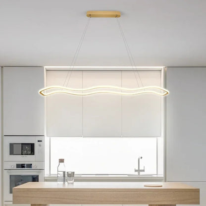 DecorBites™ LED Pendant Light: Modern Aluminum Line Shapes Chandelier
