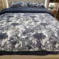 Decobites Forest Plants Prints Velvet Bedding Set, Winter Warm, 4Pcs: Duvet Cover, Sheet, Pillowcases