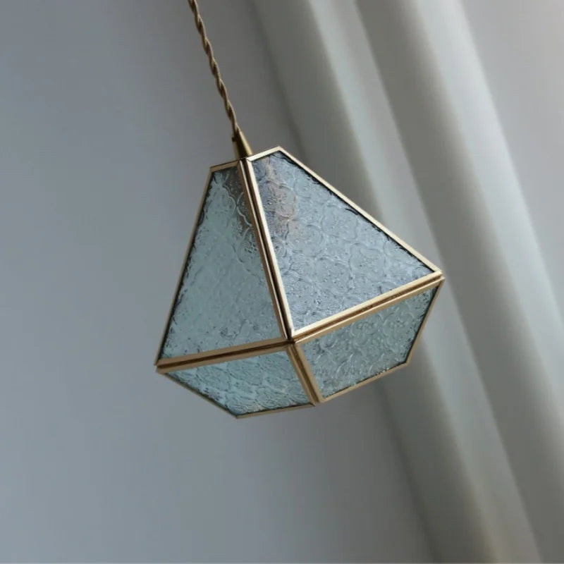 DecorBites™ Blue Glass LED Pendant Light Fixture Modern Nordic Wire Hanging Lamp