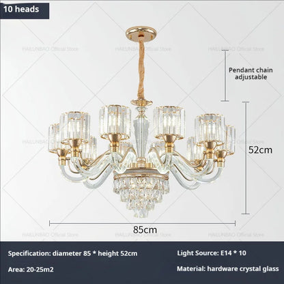 DecorBites™ Crystal Chandelier: Luxury Nordic Home Lamps for Living Room, Bedroom, Dining & Study