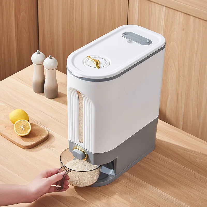 Dispensador de Arroz de Gran Capacidad Decorbites™ Contenedor de Granos de Cocina Caja de Almacenamiento de Cereales Resistente a la Humedad