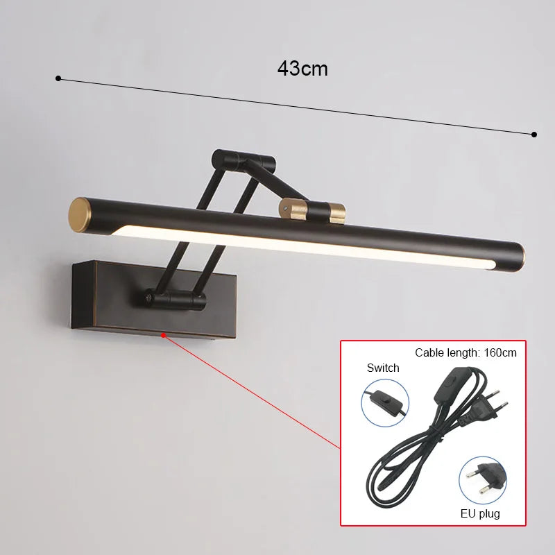 Aplique de pared para baño LED Decorbites™ de 58 cm, iluminación moderna para interior y dormitorio