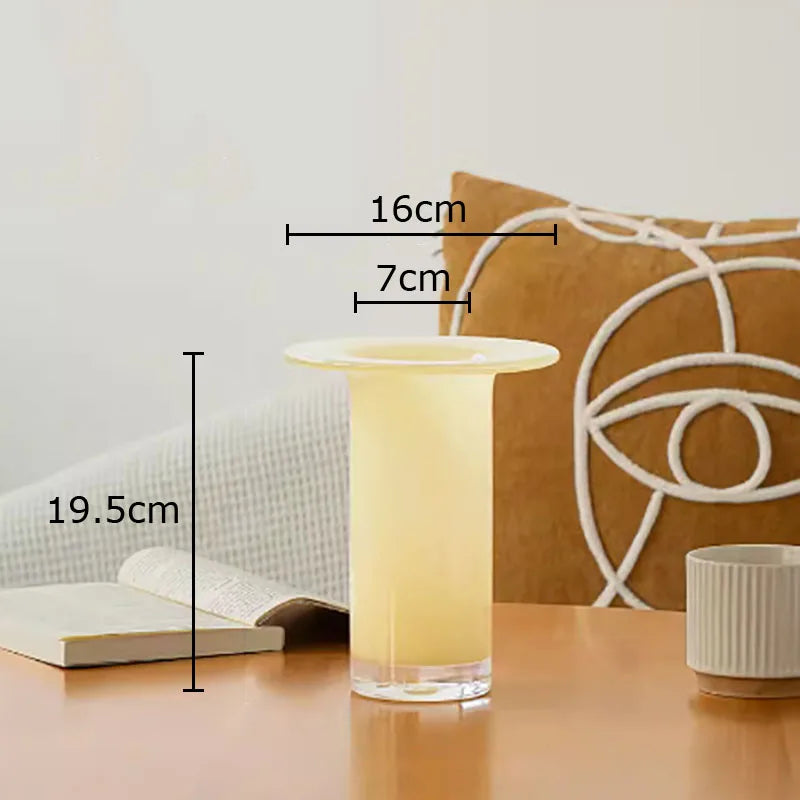 DecorBites™ Jade Trumpet Glass Vase Hydroponics Flower Pot Desk Decoration