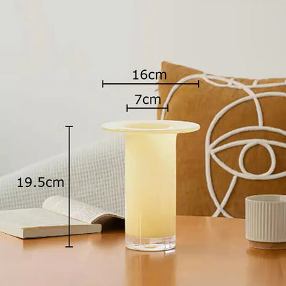 DecorBites™ Jade Trumpet Glass Vase Hydroponics Flower Pot Desk Decoration