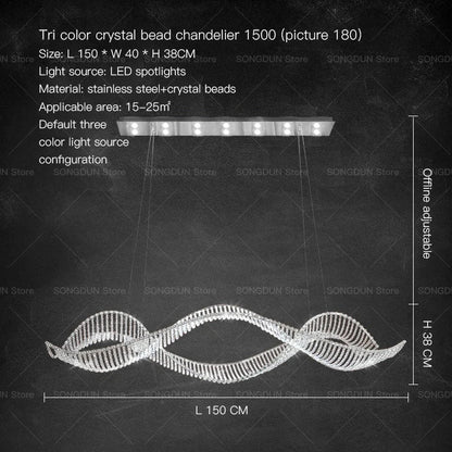 DecorBites™ Crystal Chandelier: Modern Light Luxury Dining Lamp for Designer Villa and Bar