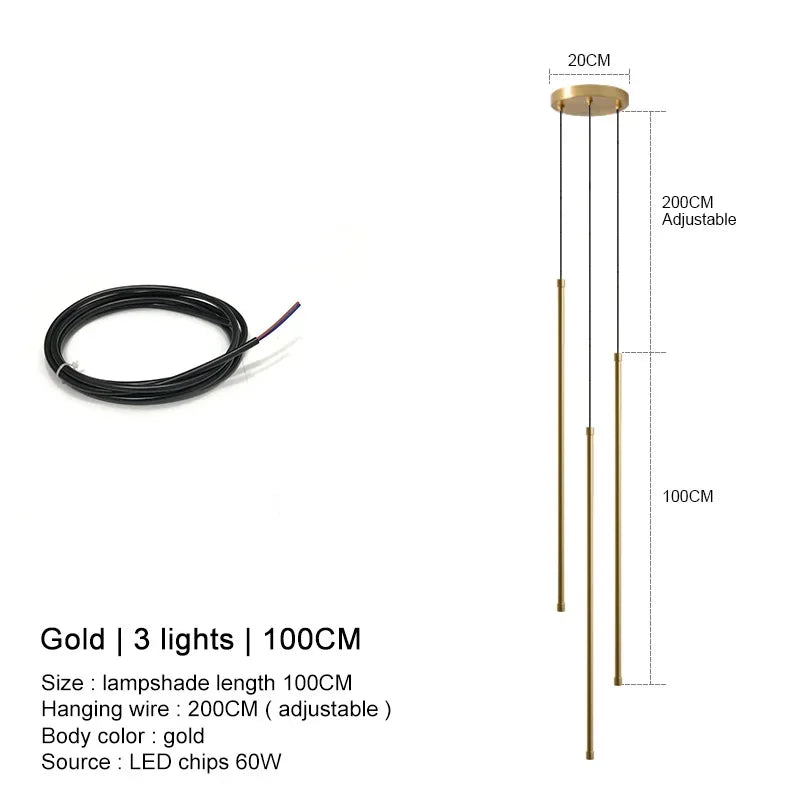 DecorBites™ Black LED Chandelier Pendant Lights for Dining Room and Bedroom