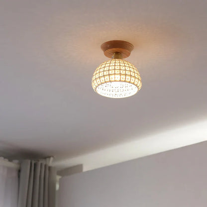 DecorBites™ Copper Wood LED Ceiling Lamp Ceramic Modern Ceiling Lights for Home Decor