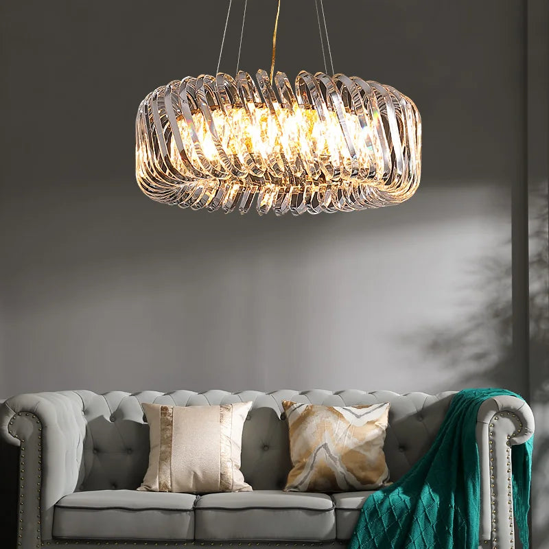 DecorBites™ Crystal LED Ceiling Chandelier: Elegant European Home Décor Pendant Lights