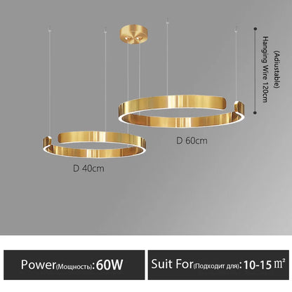 DecorBites™ LED Round Ring Chandelier for Dining Room, Living Room, and Bedroom