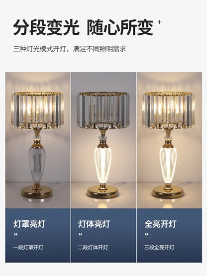 Lámpara de escritorio de cristal DecorBites™: Lámpara de noche decorativa moderna y de alta gama