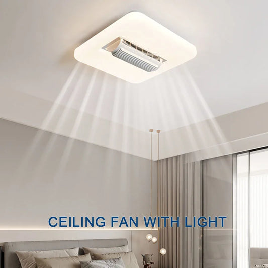 DecorBites™ Bladeless Ceiling Fan Light with LED, 3 Color, 6 Speeds Silent Operation