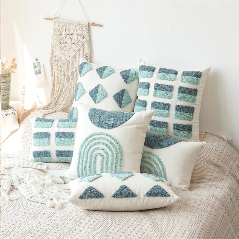 غطاء وسادة هندسي من DecorBites™ بتصميم ماسي منسوج 45×45 سم/30×50 سم مربع لغرفة المعيشة