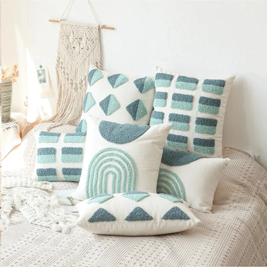 غطاء وسادة هندسي من DecorBites™ بتصميم ماسي منسوج 45×45 سم/30×50 سم مربع لغرفة المعيشة