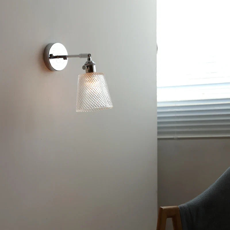 DecorBites™ Clear Glass LED Wall Sconce Pull Chain Modern Light Fixtures