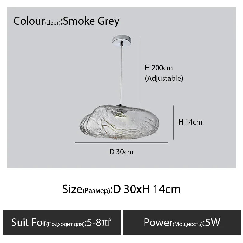 DecorBites™ Glass Cloud Chandelier LED Pendant Lamp for Villa Staircase & Hotel