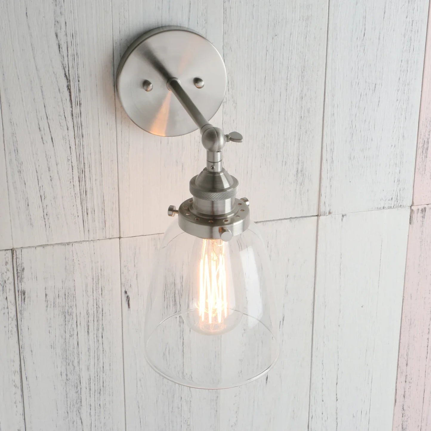 Decorbites™ Lámpara de Pared de Vidrio Transparente: Luminaria de Espejo Moderna para Decoración Vintage en Interiores