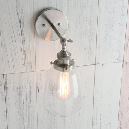 Decorbites™ Lámpara de Pared de Vidrio Transparente: Luminaria de Espejo Moderna para Decoración Vintage en Interiores