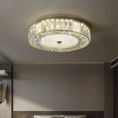 DecorBites™ Golden Crystal Ceiling Chandelier: Modern Luxury LED Light Fixture for Living Room