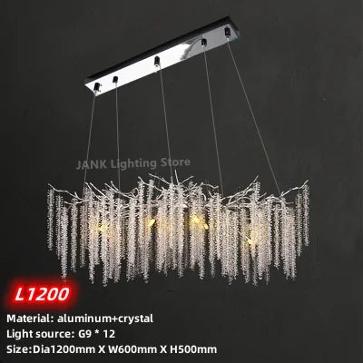 DecorBites™ Crystal Tassel Pendant Chandelier for Dining Room, Kitchen Island, Hall - Luxury LED Lighting