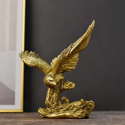 DecorBites™ Golden Eagle Resin Sculpture Falcon Home Decor Figurine