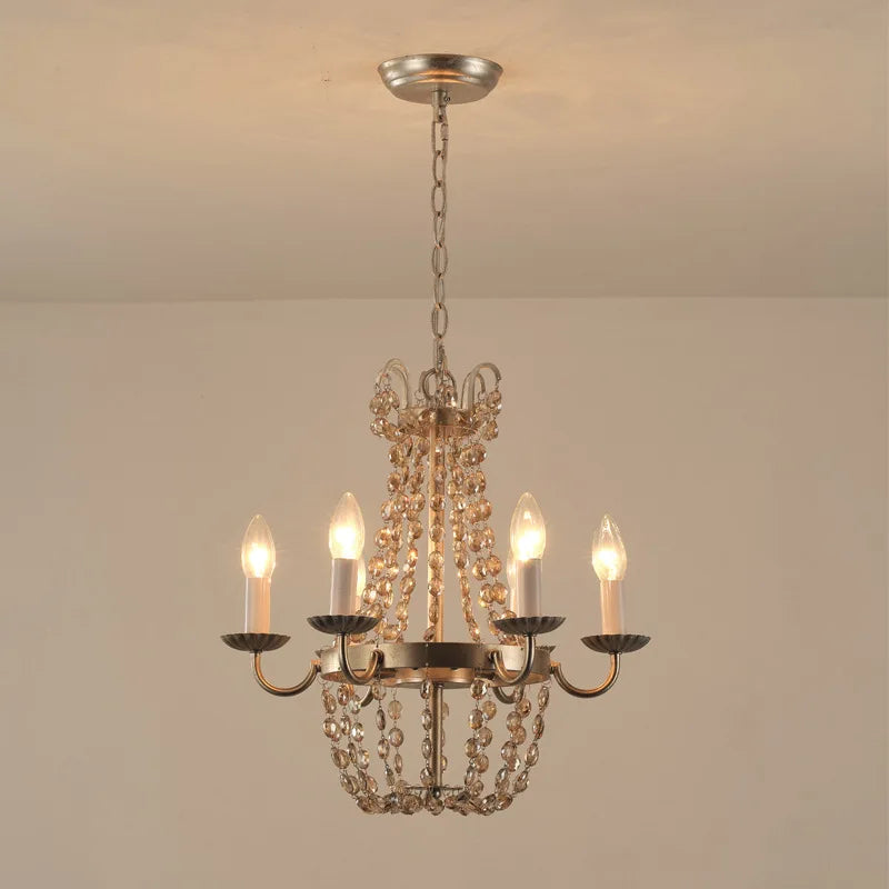 DecorBites™ Crystal Chandelier: Elegant Iron Art Pendant for Dining Room, Living Room, and More